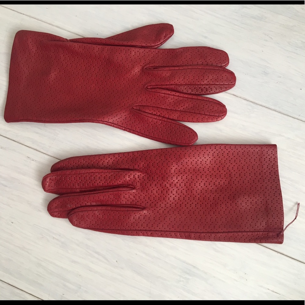 Italian leather red 8 gloves